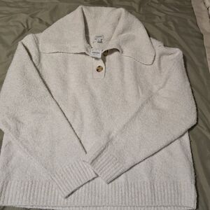 J. Crew Ivory Button-Up Sweater